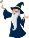 blue ems wizard logo holding a wand